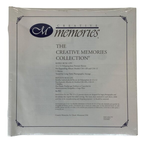 Creative Memories 12x12 Portrait Sleeves for CM-12B and CM-12 Albums 5 Sleeves - Picture 1 of 2